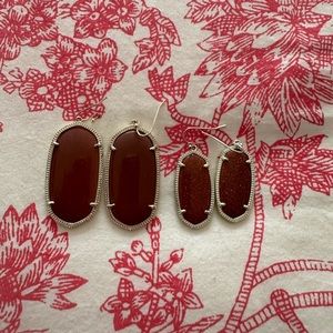 Kendra Scott Staple Drop earring 2 size BUNDLE - Rust/Burnt Orange